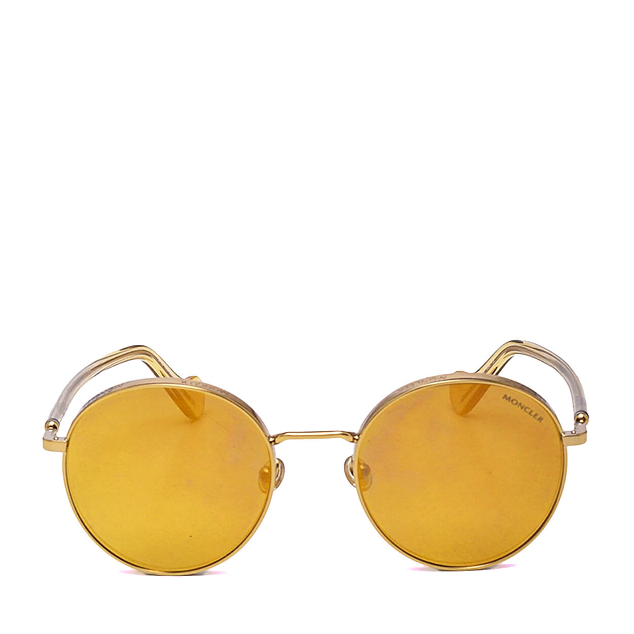 Moncler- Shiny Yellow & Brown Owlet Sunglasses